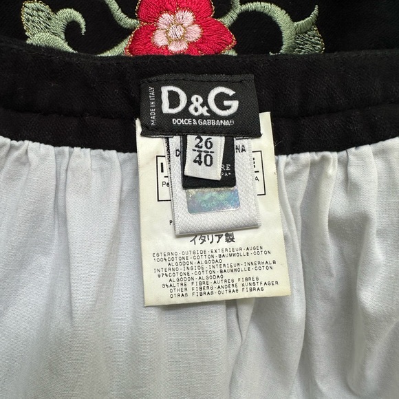 VTG 70s Dolce & Gabbana embroidered flowers circle lace lining skirt size 26/40 - Picture 9 of 9